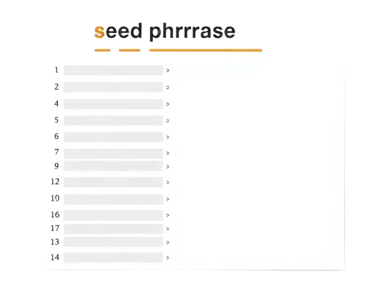 Seed Phrase Wortliste Illustration